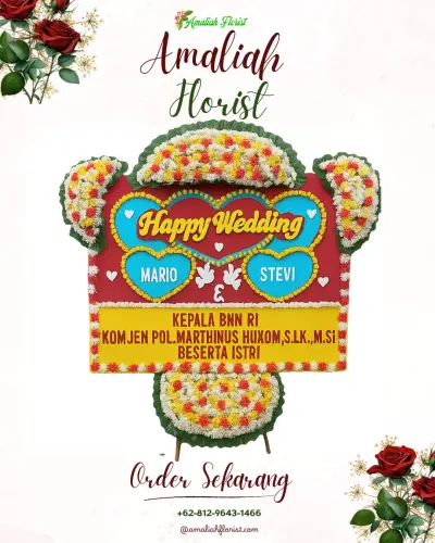 Karangan Papan Bunga Pernikahan di Tangkup